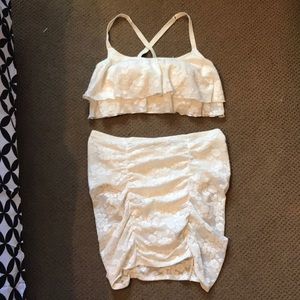 Torrid Cream Lace Swim Set size 2